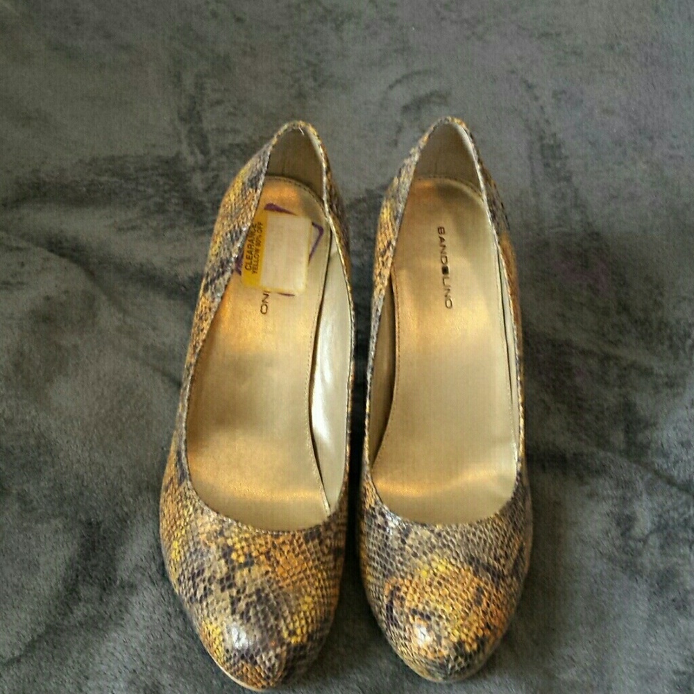 Embossed Snake Print Heels